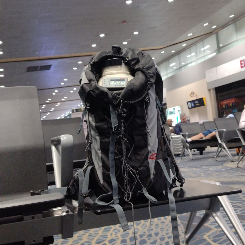 Dewar flask inside a closed cover as it is safely transported.