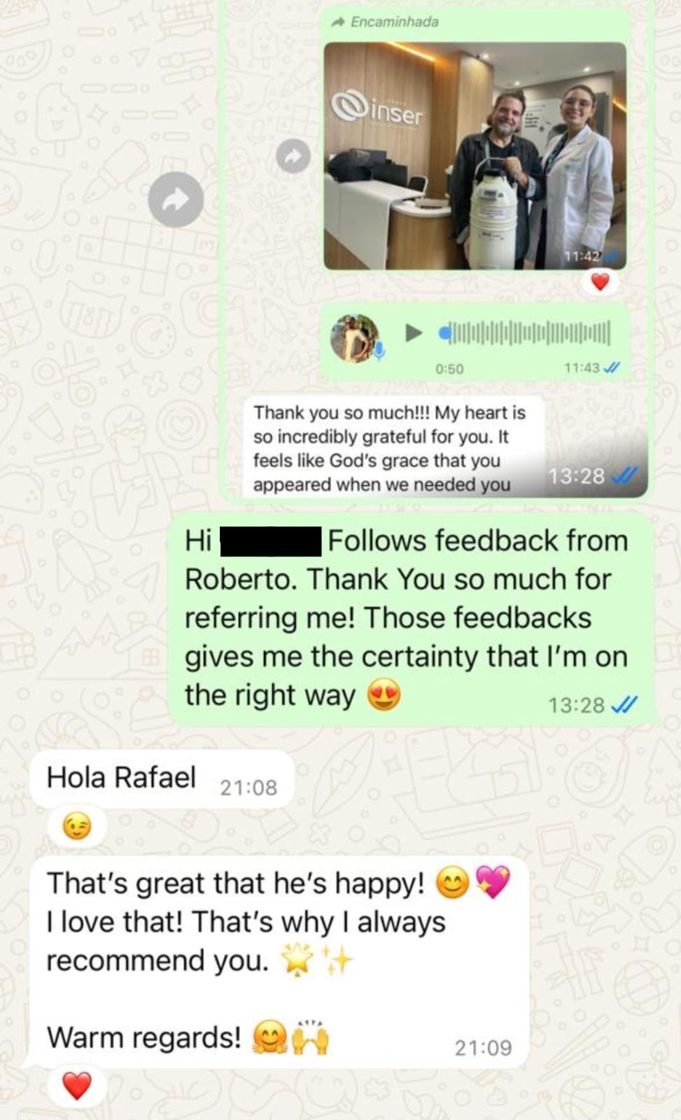 Successful IVF treatment client sharing her testimony about our company's safety and care in transporting embryos.