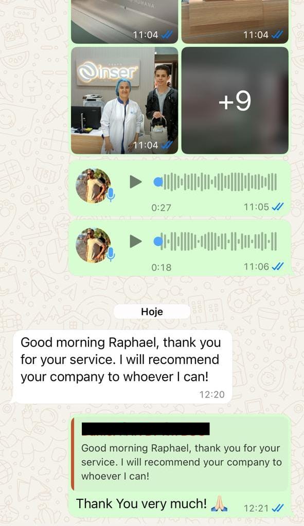 Successful IVF treatment client sharing her testimony about our company's safety and care in transporting embryos.